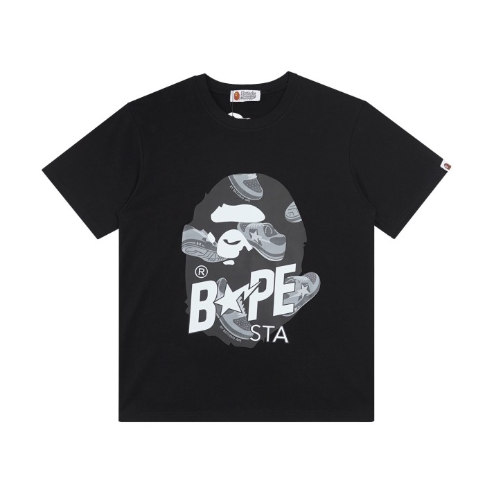[buy more save more]Ape letters loafers pattern short-sleeved T-shirt