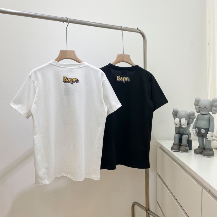 Ape 3D three-dimensional colorful letters short-sleeved T-shirt