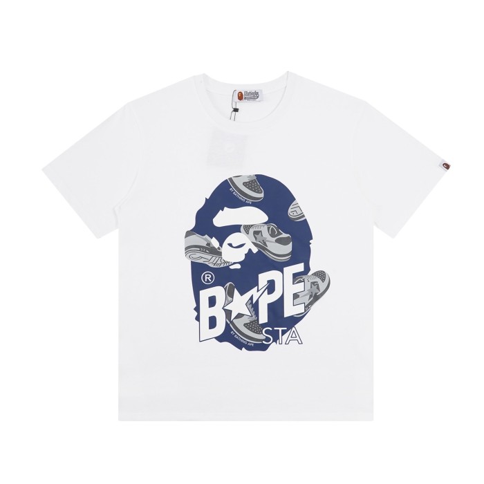[buy more save more]Ape letters loafers pattern short-sleeved T-shirt