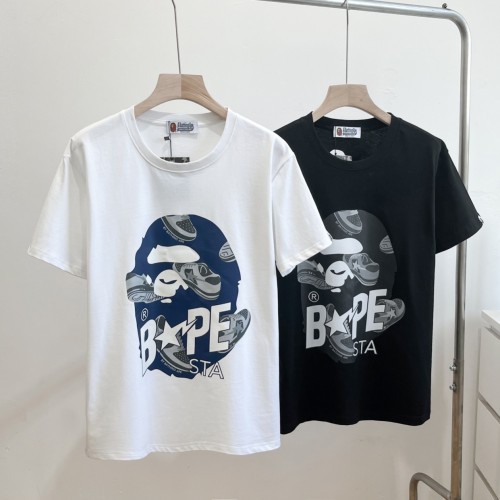 Ape letters loafers pattern short-sleeved T-shirt