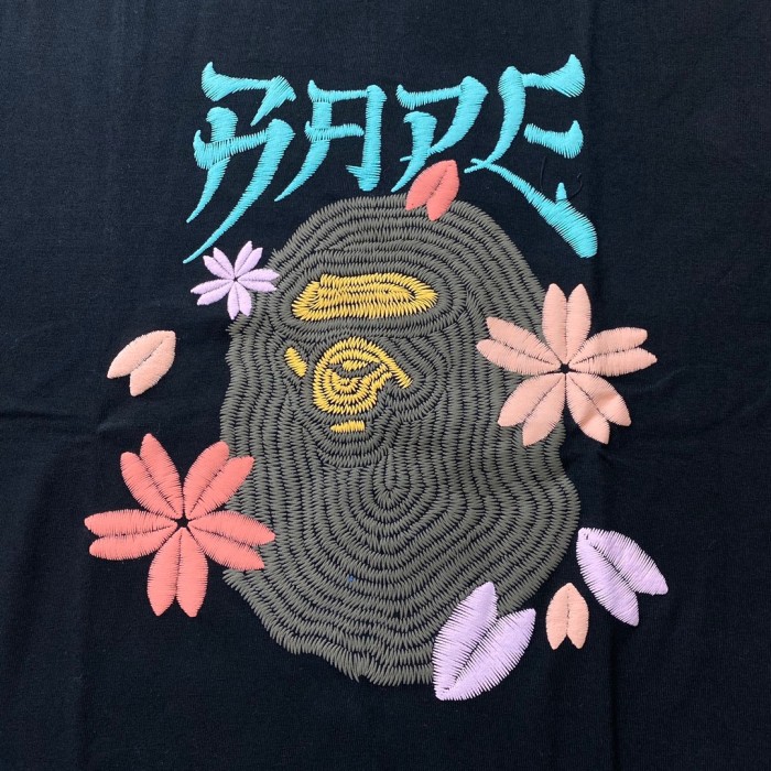1:1 quality version Cherry blossom ape hair bubble three-dimensional print tee