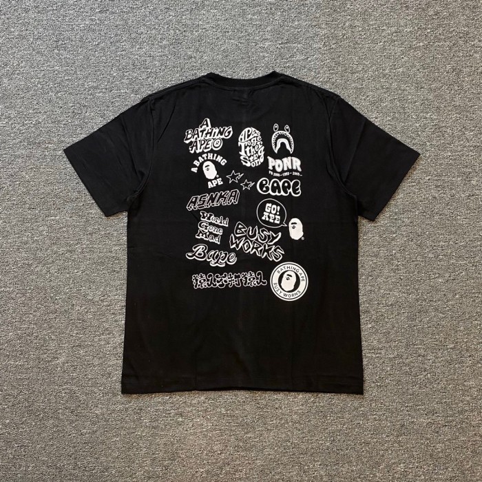 1:1 quality version Ape head behind the badge pattern collection tee