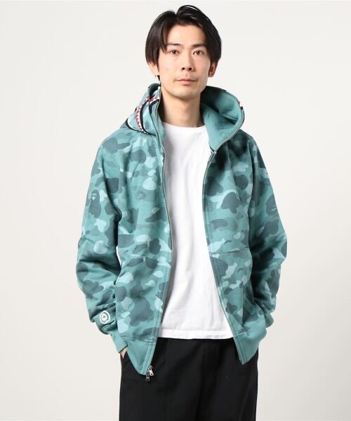 [Buy More Save More]1:1 quality version Lake blue camouflage double-headed shark hoodie