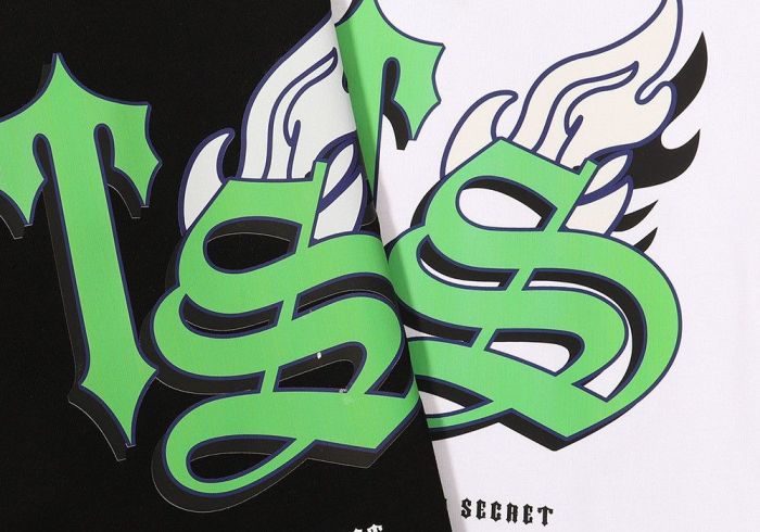 Green pattern print tee 2 colors
