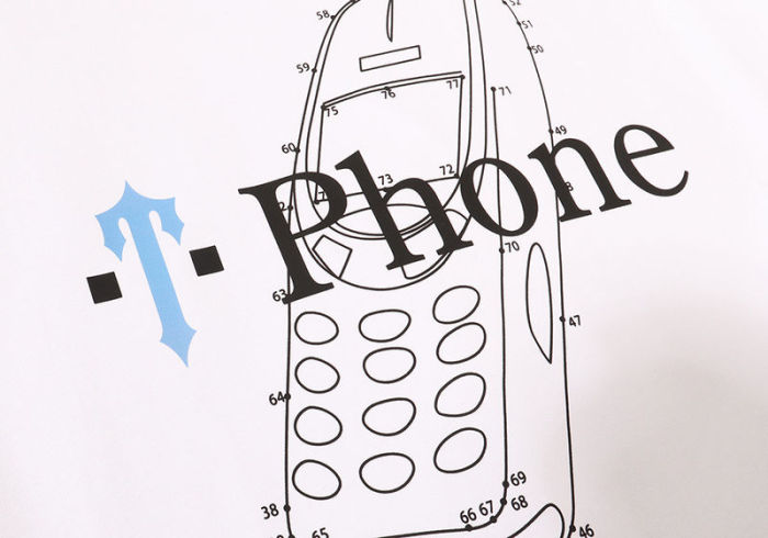 Old fashioned cell phone print tee 2 colors