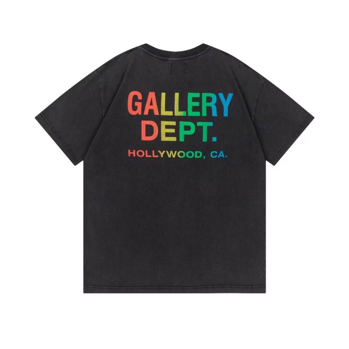 1:1 quality version Colorful letter printing washed tee