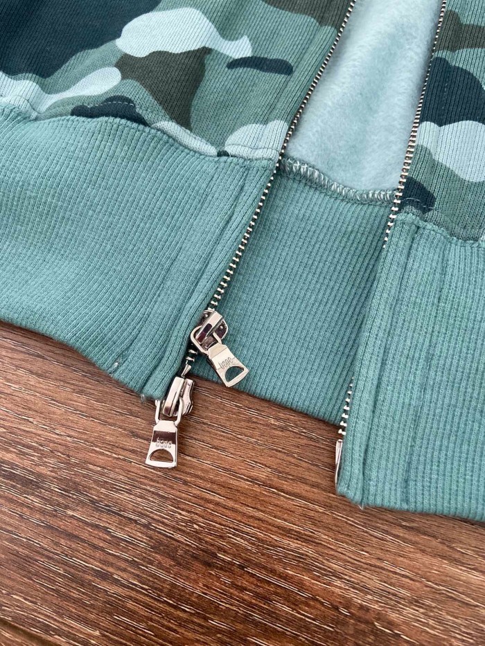 [Buy More Save More]1:1 quality version Lake blue camouflage double-headed shark hoodie