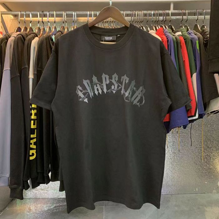 Gradient letters with thorns pattern tee