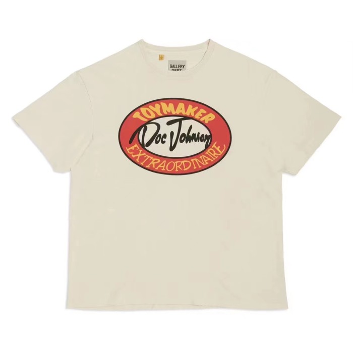 Gold powder letter print T-shirt