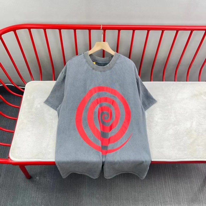 1:1 quality version Spiral circle print washed tee