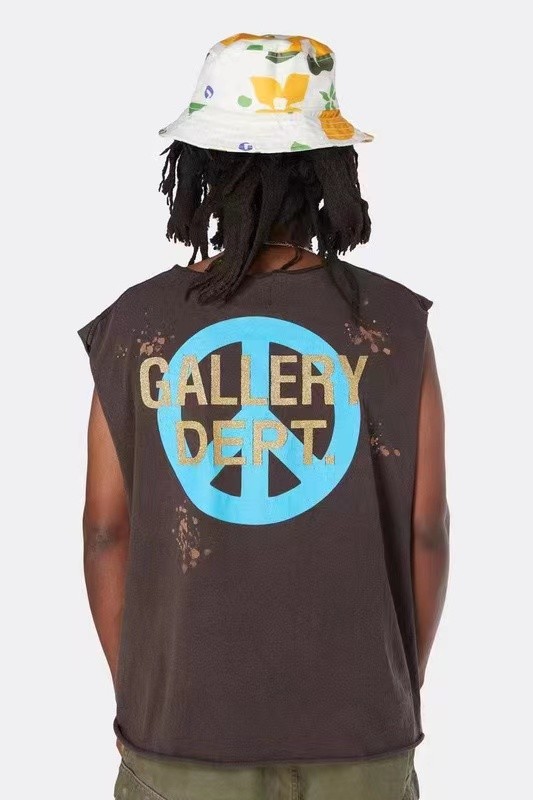 1:1 quality version Washed and worn vintage sleeveless shoulder washed tee