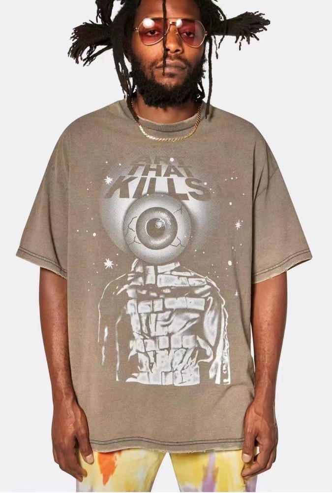 Eyeball print vintage do-over tee
