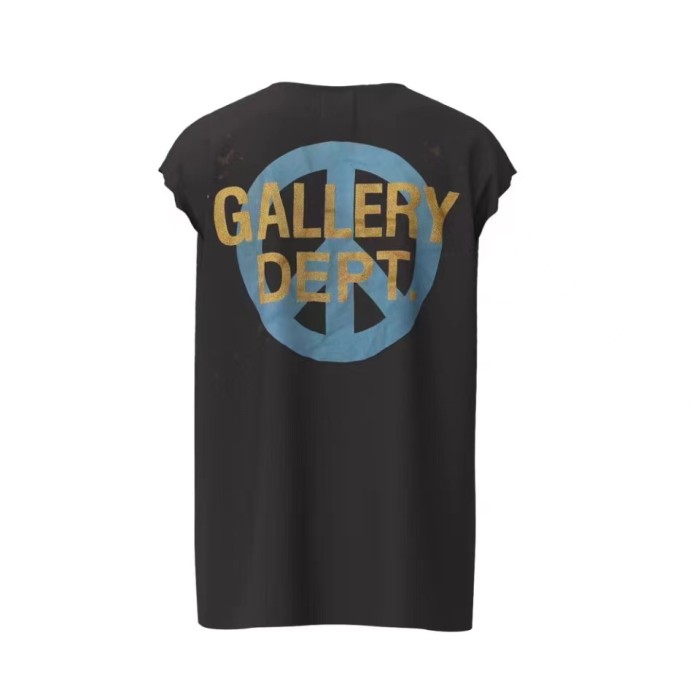 1:1 quality version Washed and worn vintage sleeveless shoulder washed tee