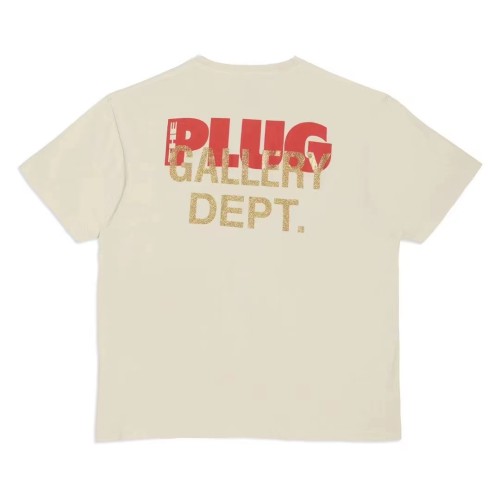 Gold powder letter print T-shirt