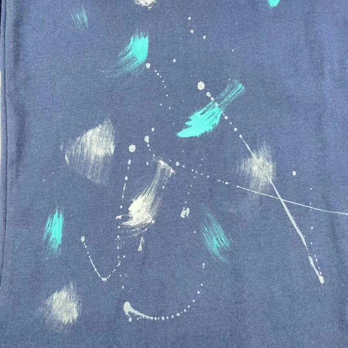 1:1 quality version Ink splash hand-painted letters printed washed tee 2 colors