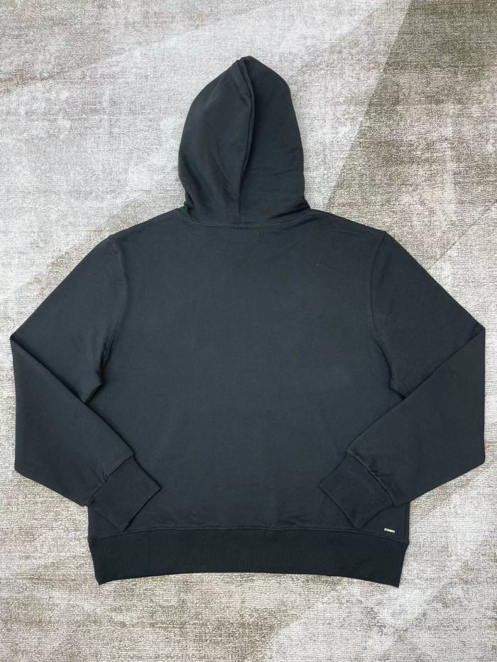 1:1 quality version Blue classic letter logo printed hoodie black