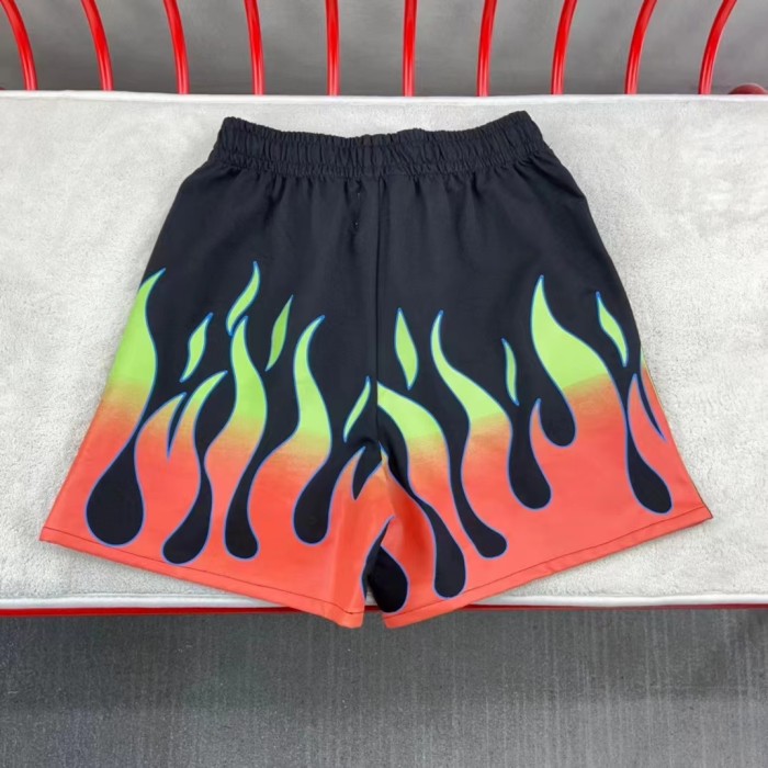 Flame print short-sleeved shirt shorts