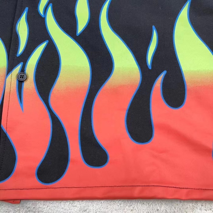 Flame print short-sleeved shirt shorts