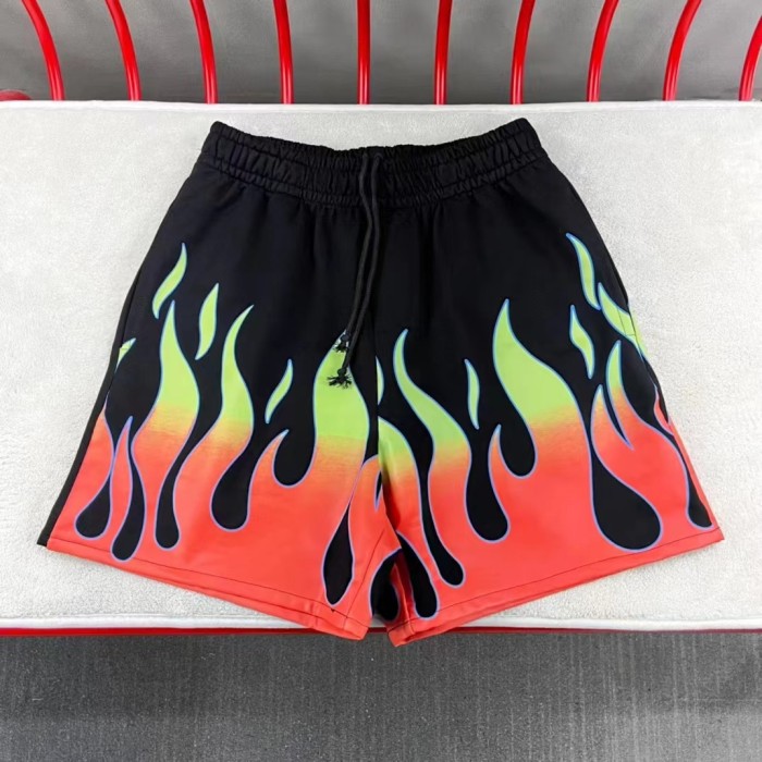 Flame print short-sleeved shirt shorts