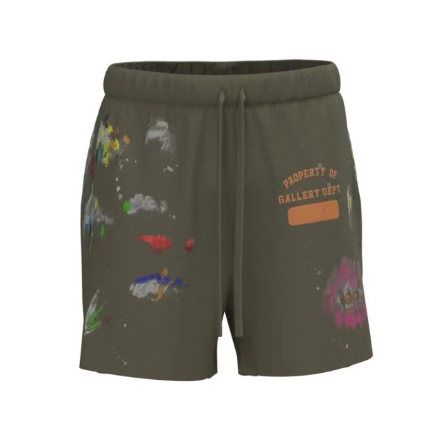 Camouflage graffiti drawstring shorts