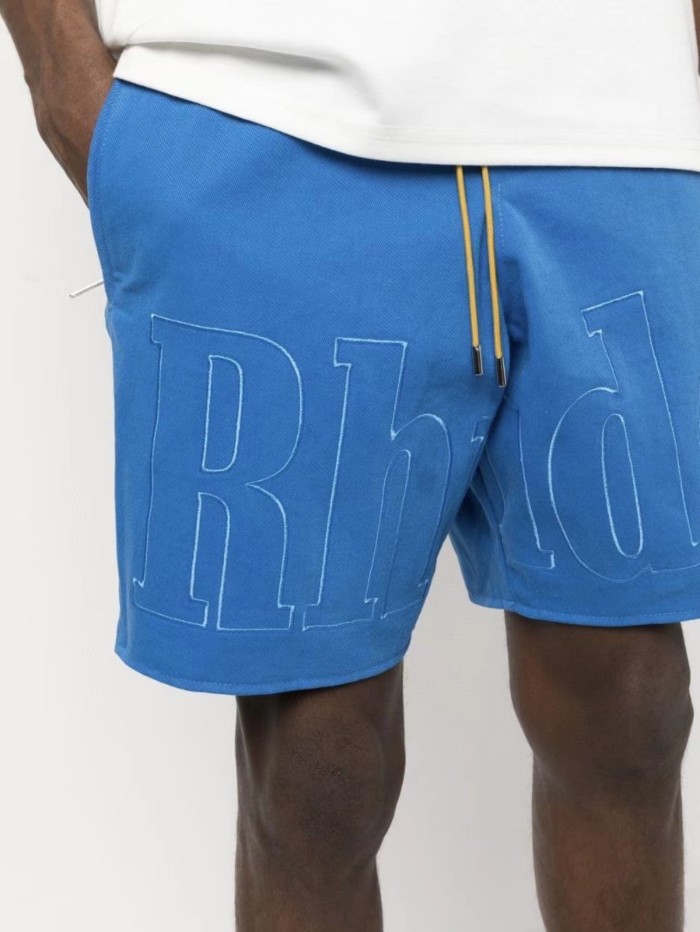 1:1 quality version Summer letter embroidery drawstring shorts 2 colors