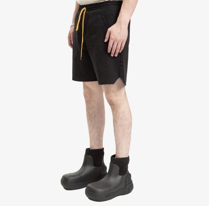 [Buy More Save More]Summer letter logo embroidered drawstring shorts black