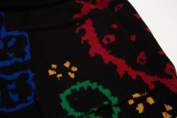 [Buy More Save More]1:1 quality version Men's appliqué knit cashew flower shorts