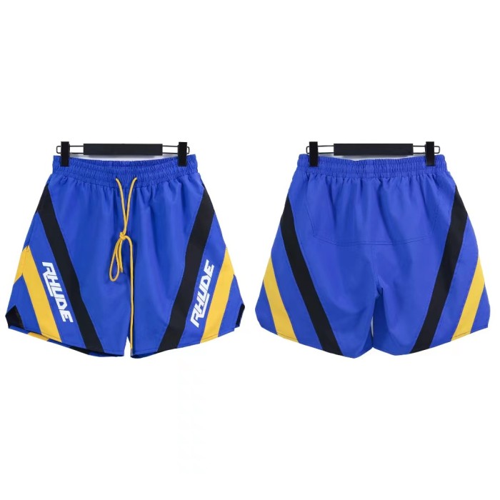 Men's logo printed letters side color blocking sports shorts