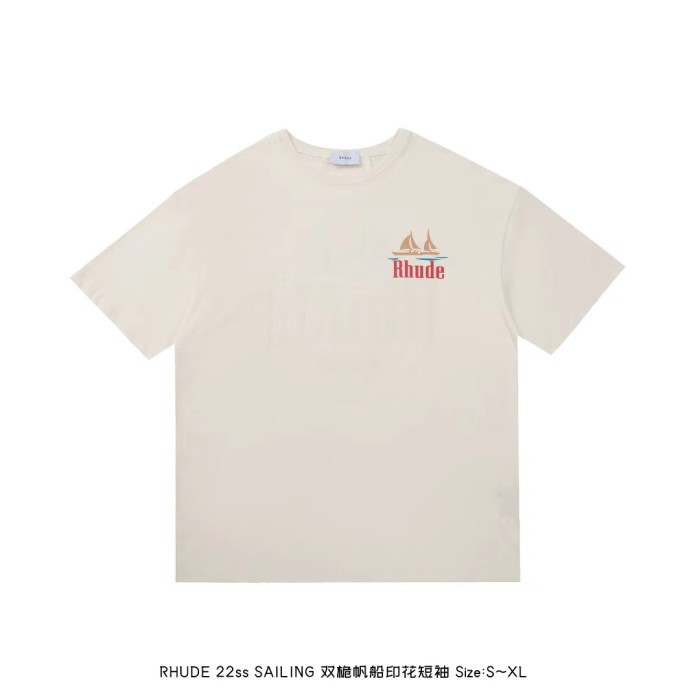 Double gardenia sailboat print tee