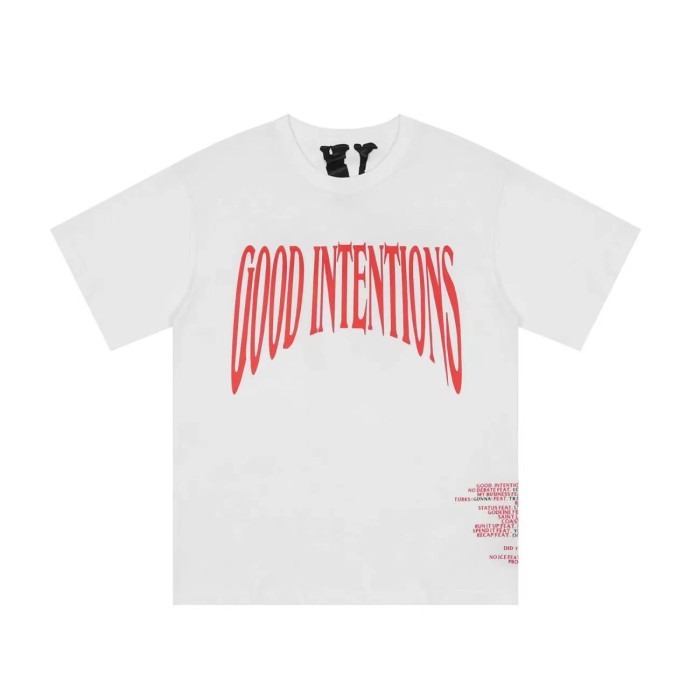 Letter logo print tee in red 2 colors