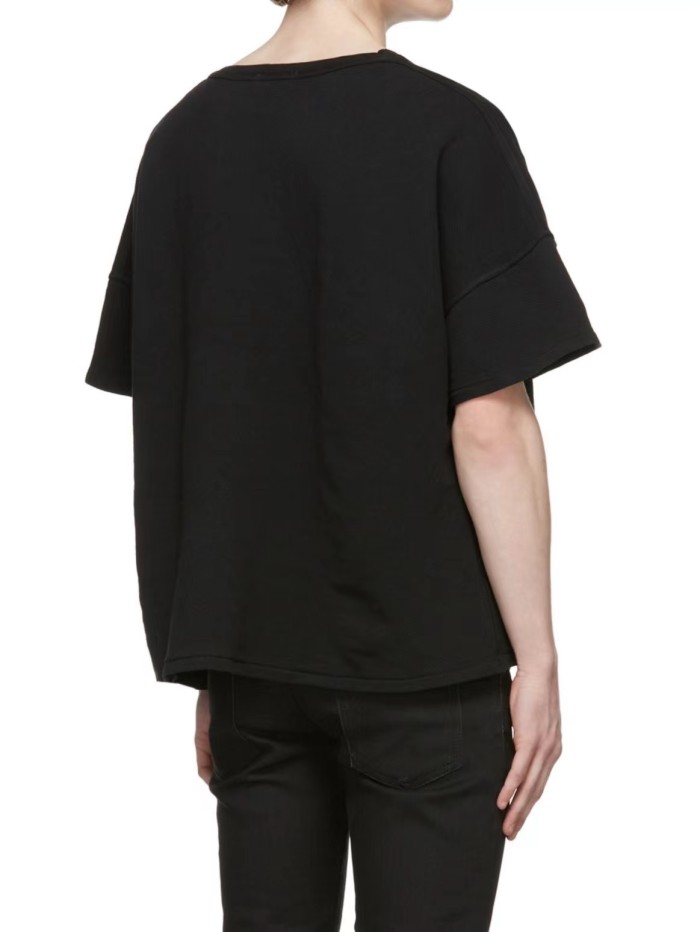 Minimalist retro monogram embroidered solid colour tee 3 colors