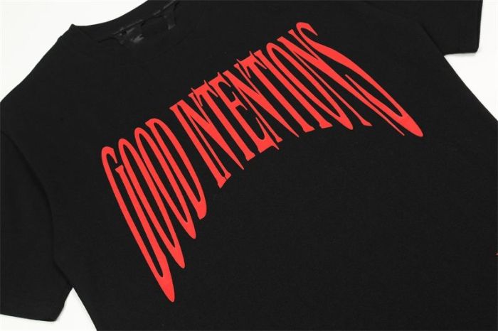 Letter logo print tee in red 2 colors