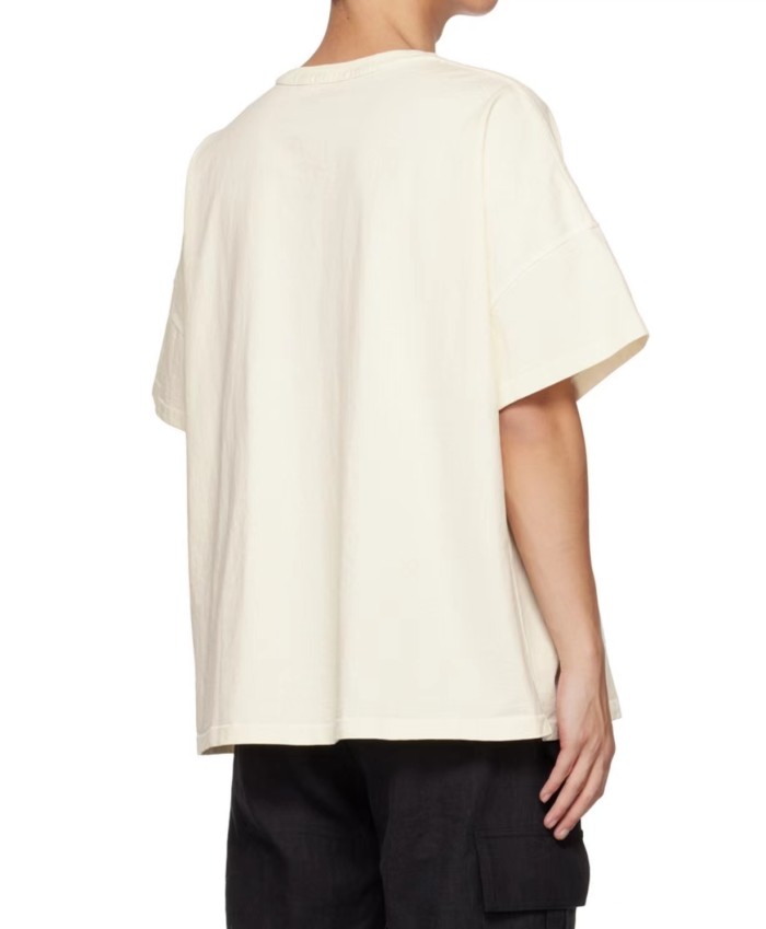 Minimalist retro monogram embroidered solid colour tee 3 colors
