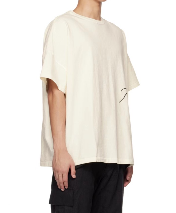 Minimalist retro monogram embroidered solid colour tee 3 colors