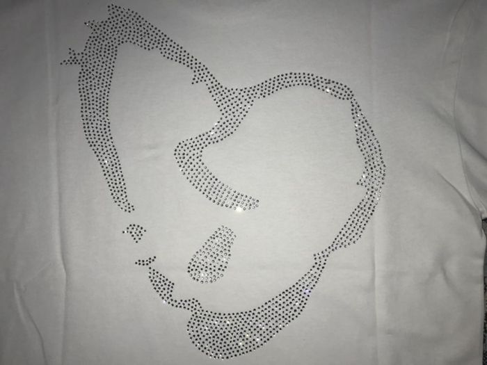 White high-temperature iron-on short-sleeved T-shirt