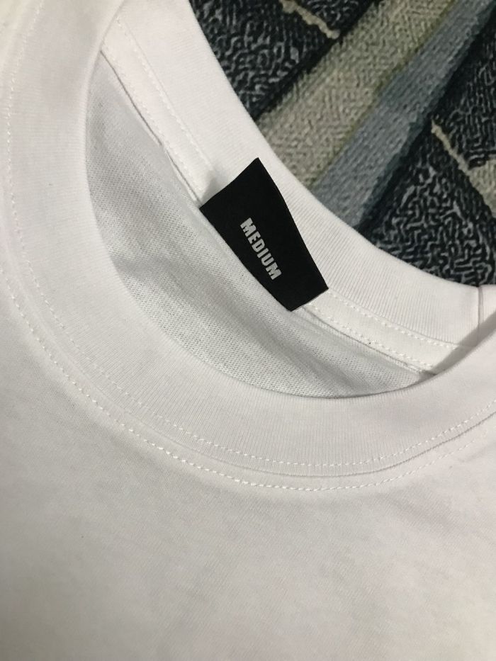 White high-temperature iron-on short-sleeved T-shirt