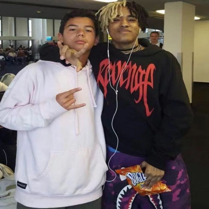 Orange letter print hoodie