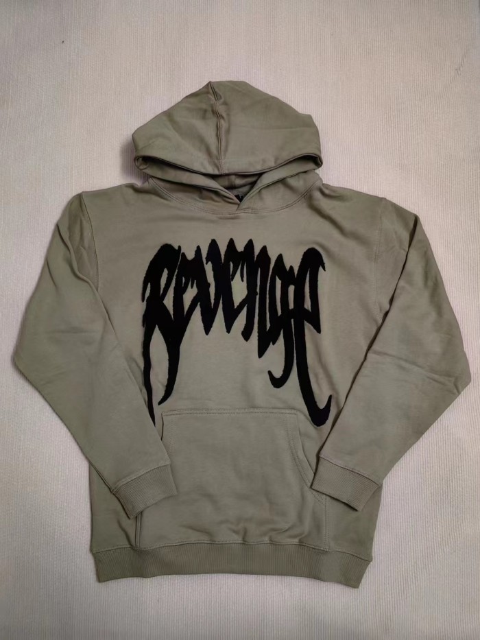 Green towel embroidery loose hoodie