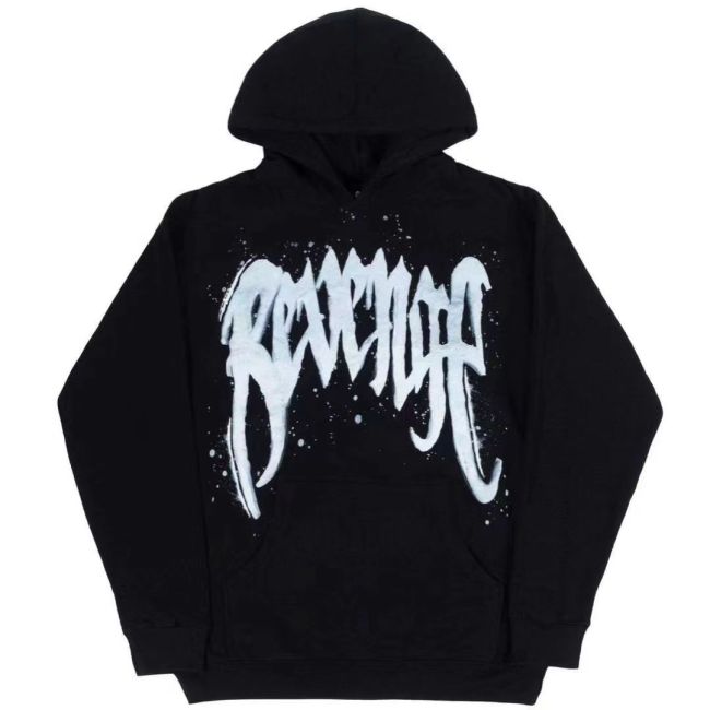 Blue embroidered logo hoodie