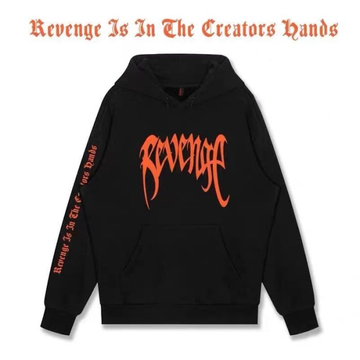 Orange letter print hoodie