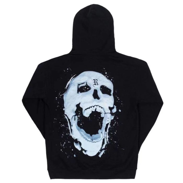 Blue embroidered logo hoodie