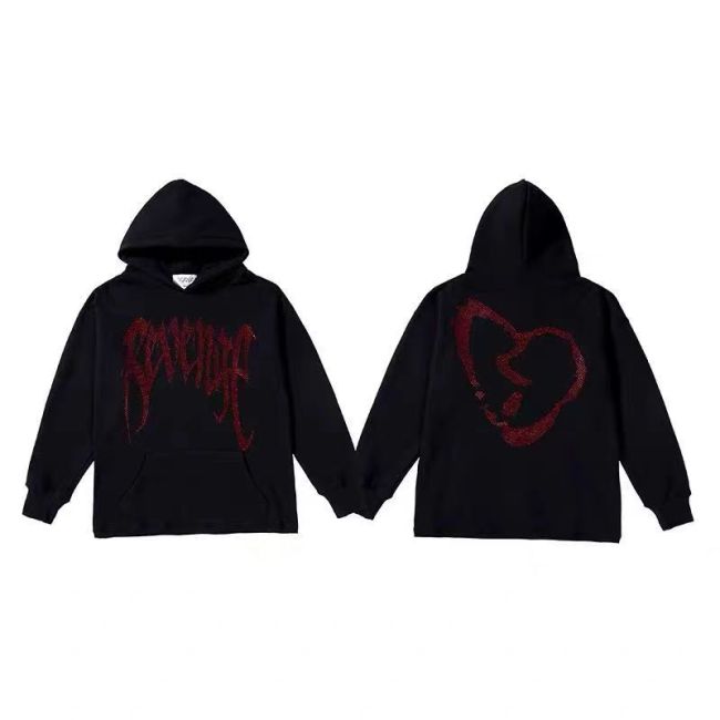 Stamping diamond heartbreak hoodie 2 colors