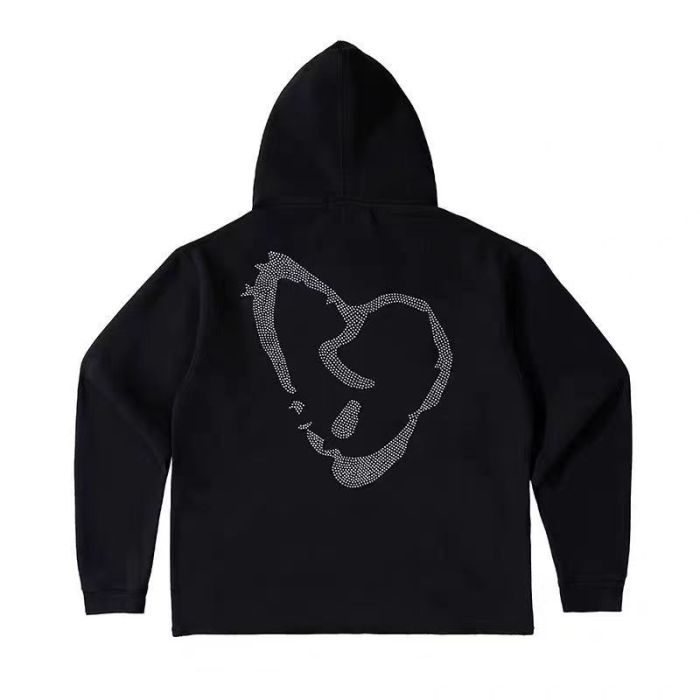 Stamping diamond heartbreak hoodie 2 colors