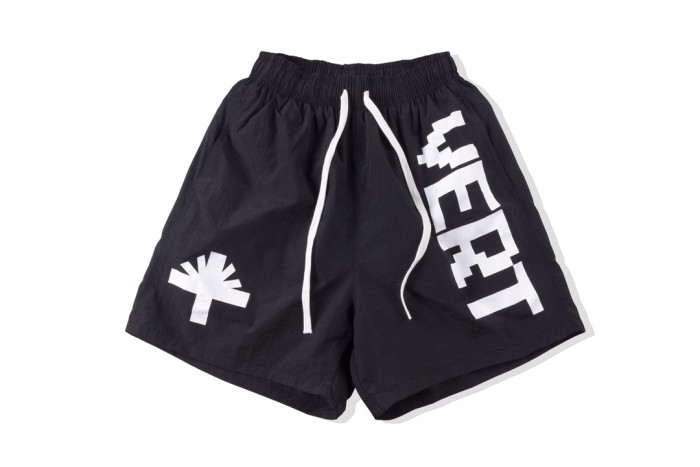 Pixel style large letter beach shorts 3 colors