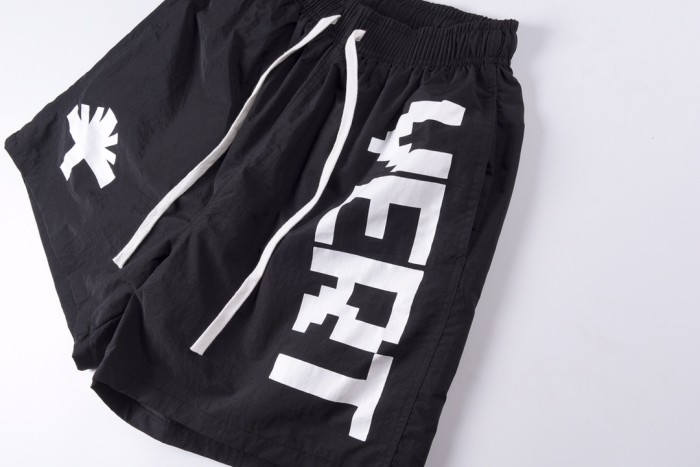 Pixel style large letter beach shorts 3 colors