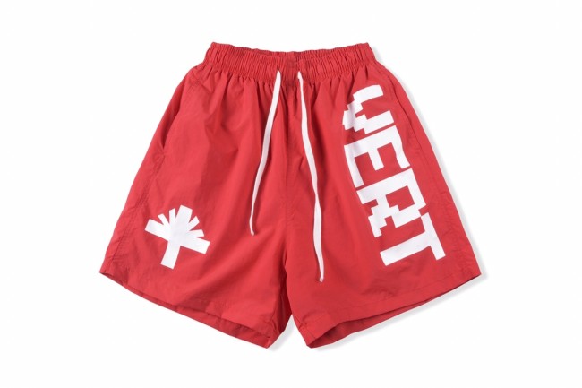 Pixel style large letter beach shorts 3 colors