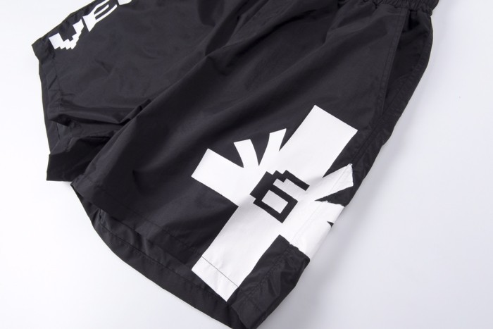 Pixel style letter 6pm beach shorts