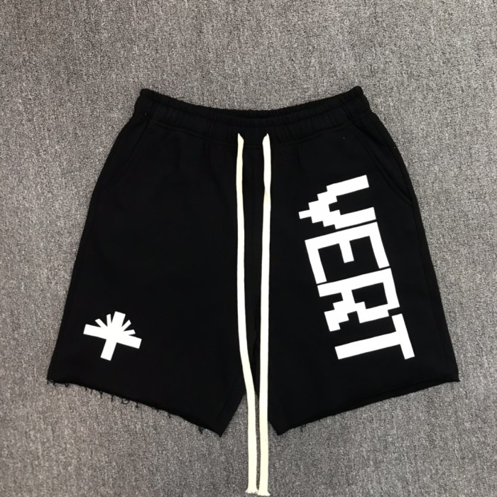 Pixel style large letter print cotton shorts 2 colors