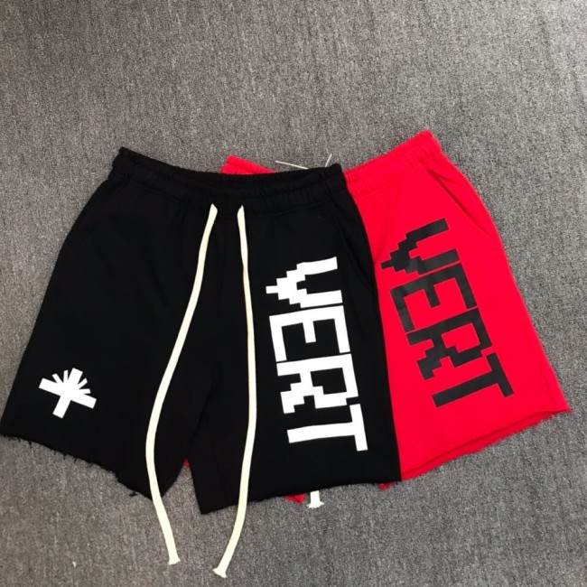 Pixel style large letter print cotton shorts 2 colors