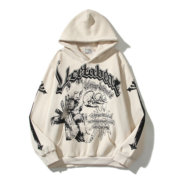[buy more save more]Crucifix letter skull hoodie